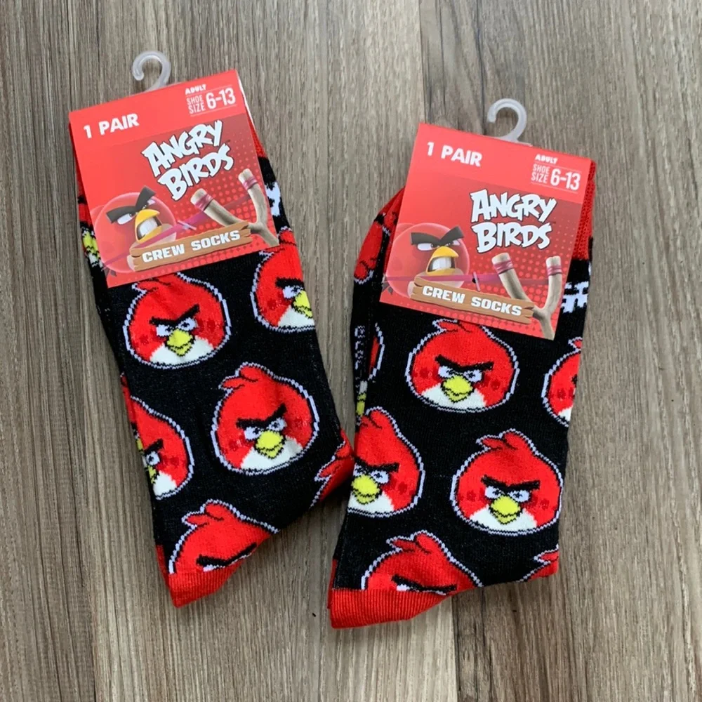 Crazy Universe Angry Birds Crew Socks Shoe size 6-13 Novelty Fun Sock New 2 Pair